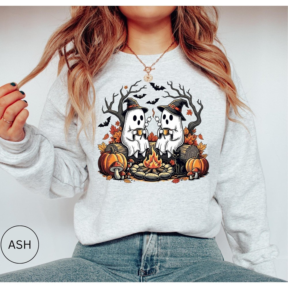 Retro Cute Ghost Halloween Sweatshirt